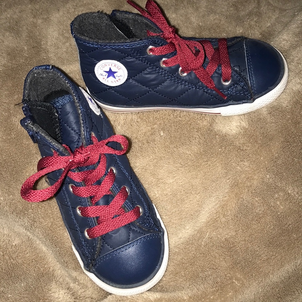 Boys blue and red high top Converse